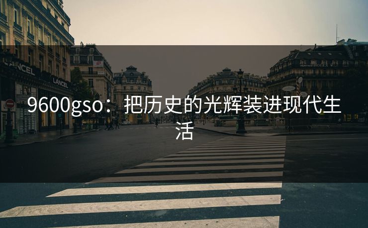 9600gso:把历史的光辉装进现代生活
